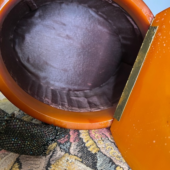 Vintage Beaded and Lucite Purse Bucket Satchel Style 1920s 1930s 1940,s - Picture 7 of 9